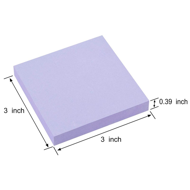 ZCZN 400 Sheets Pop-up Sticky Notes, 3 x 3 Inches, 4 Pads Bright Color Self-Stick Notes, 100 Sheets/Pad, Light Purple - Image 3